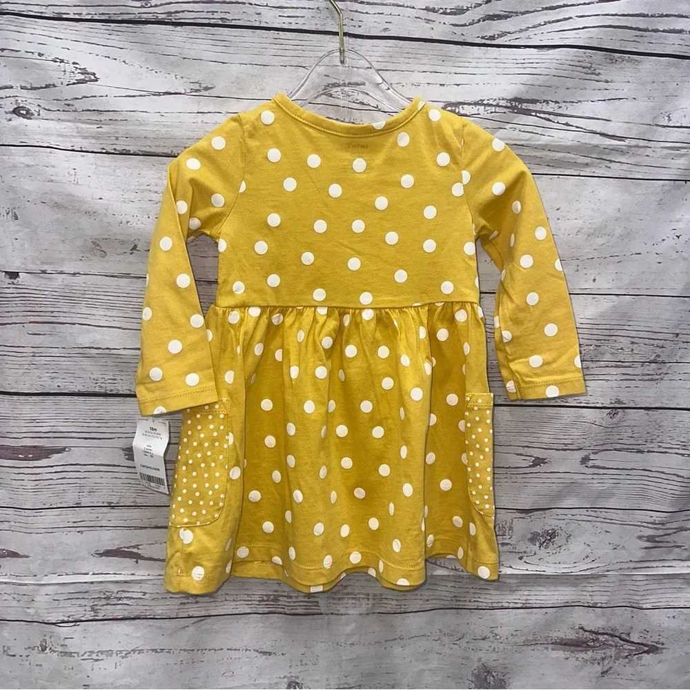 Carter's Yellow Polkadot Dress Size 18 Months
